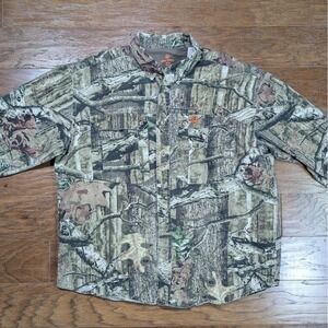 Game Winner Long Sleeve‎ Break Up Infinity Camo Button Down T-Shirt Mens 2XL XXL